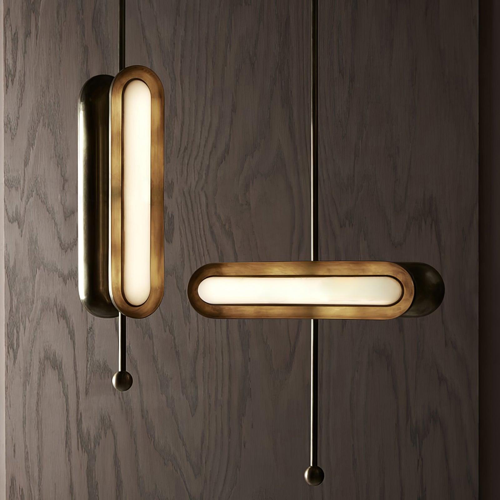 Lyvinaris Geometric Brass Linear Pendant Light - Blowlighting