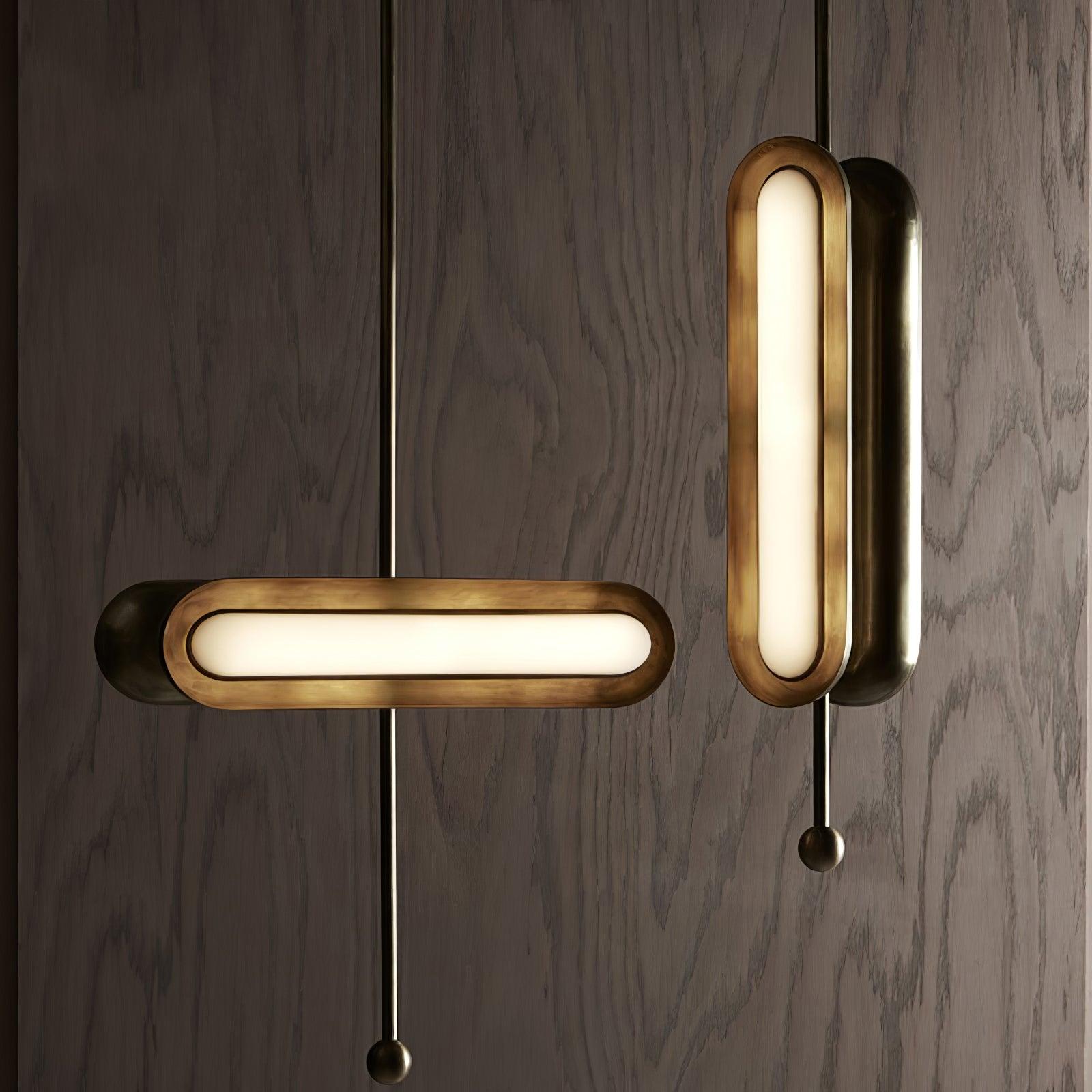 Lyvinaris Geometric Brass Linear Pendant Light - Blowlighting