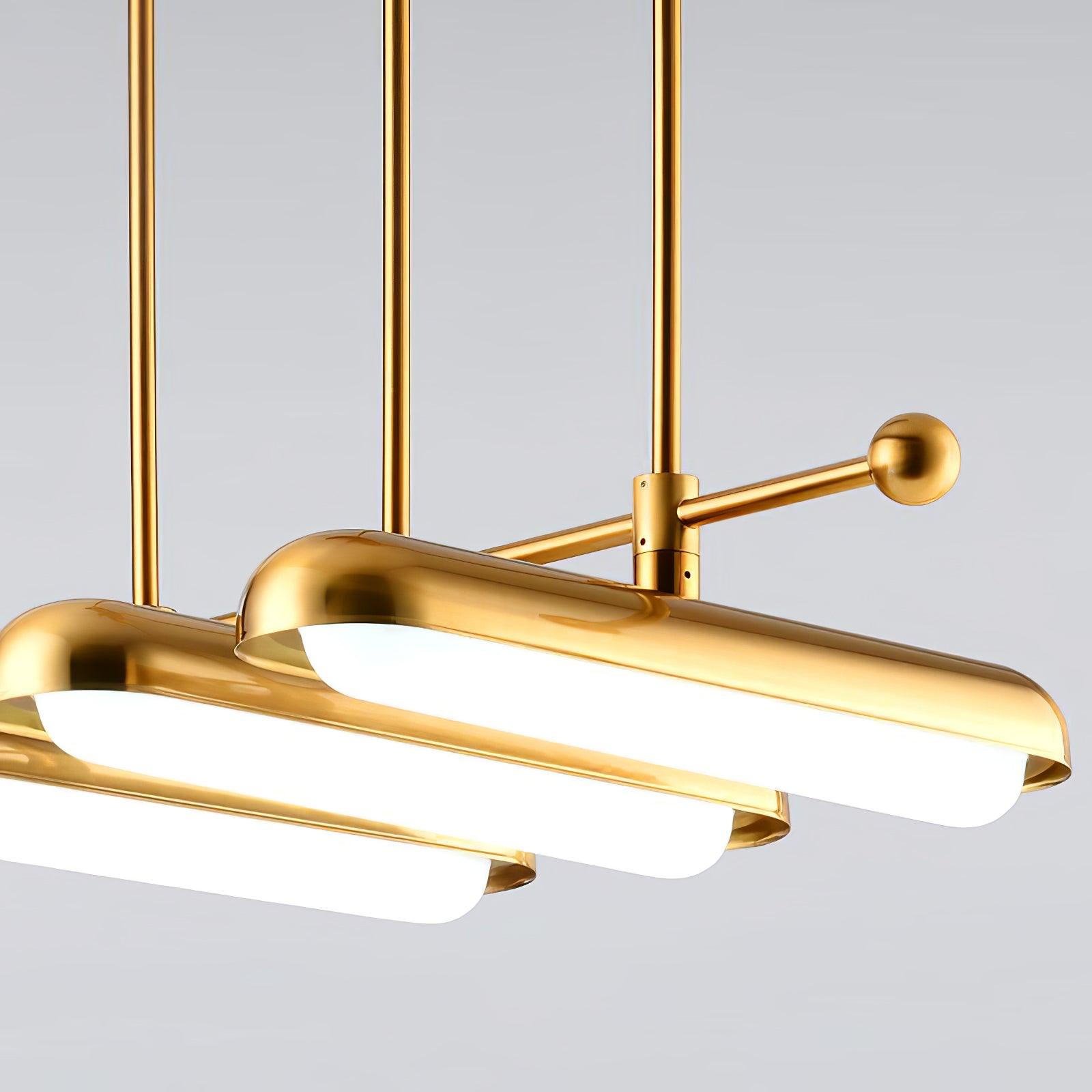 Lyvinaris Geometric Brass Linear Pendant Light - Blowlighting