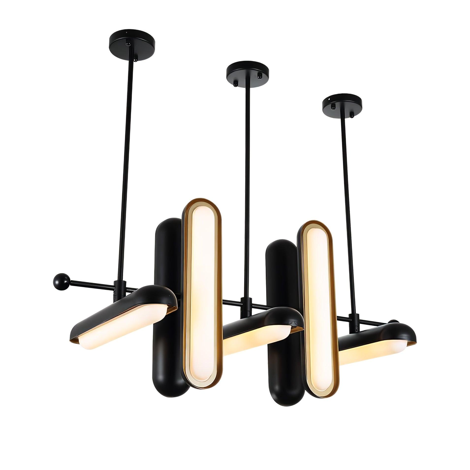Lyvinaris Geometric Brass Linear Pendant Light - Blowlighting