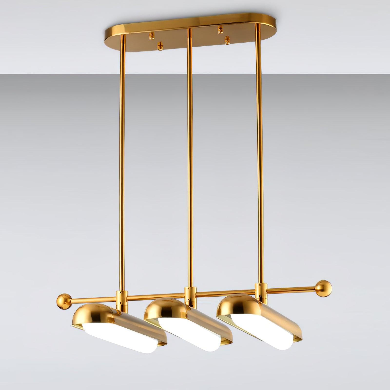 Lyvinaris Geometric Brass Linear Pendant Light - Blowlighting