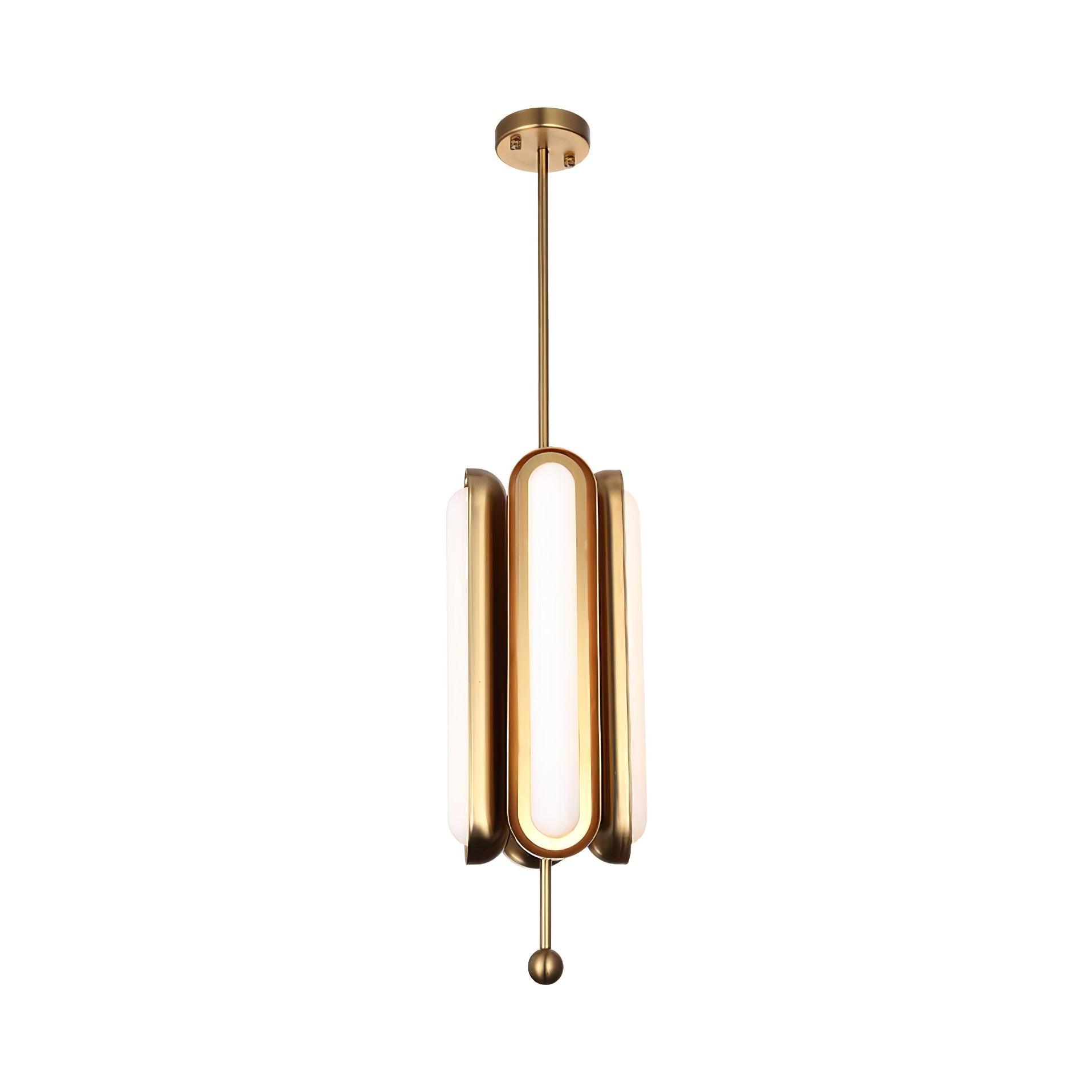 Lyvinaris Geometric Brass Linear Pendant Light - Blowlighting