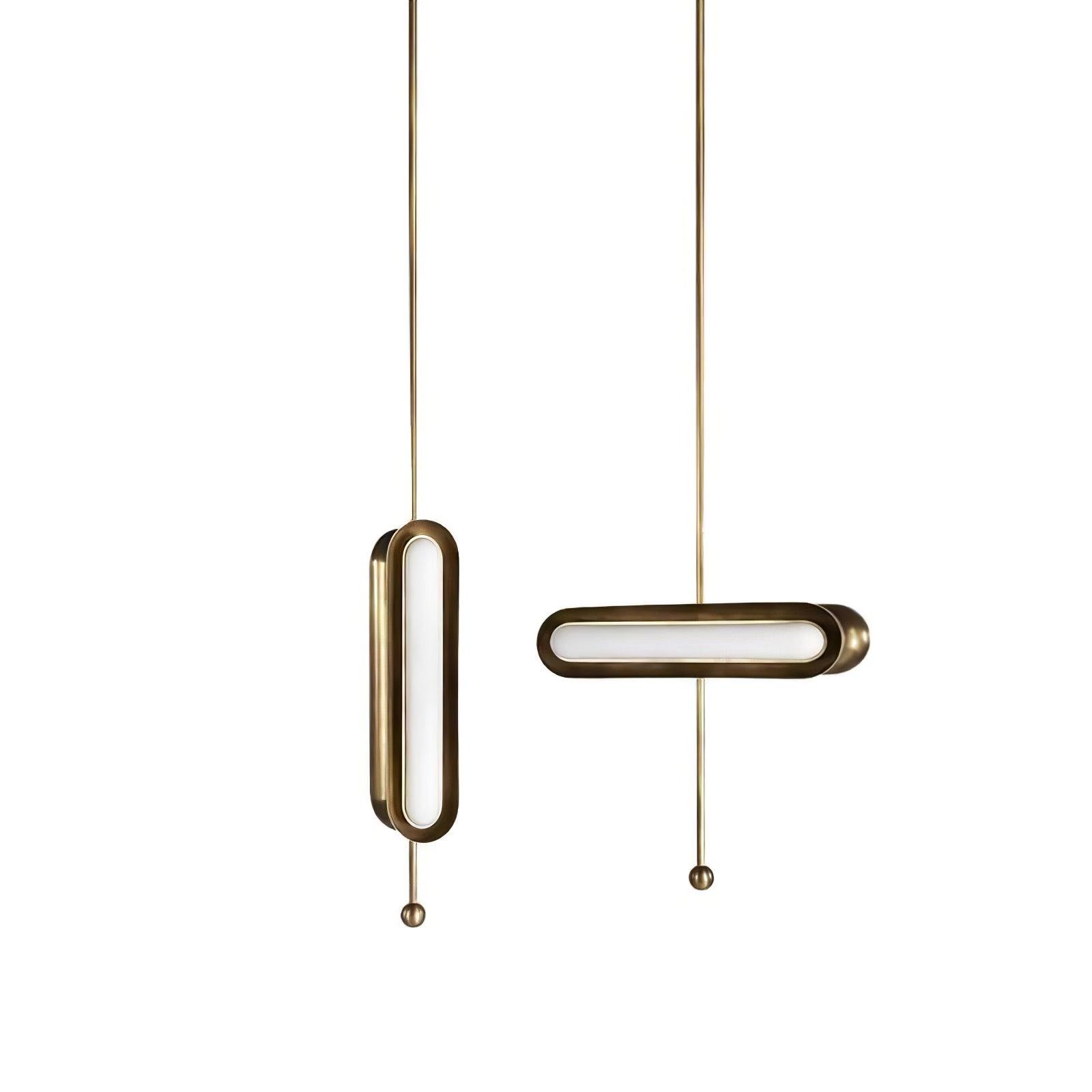 Lyvinaris Geometric Brass Linear Pendant Light - Blowlighting