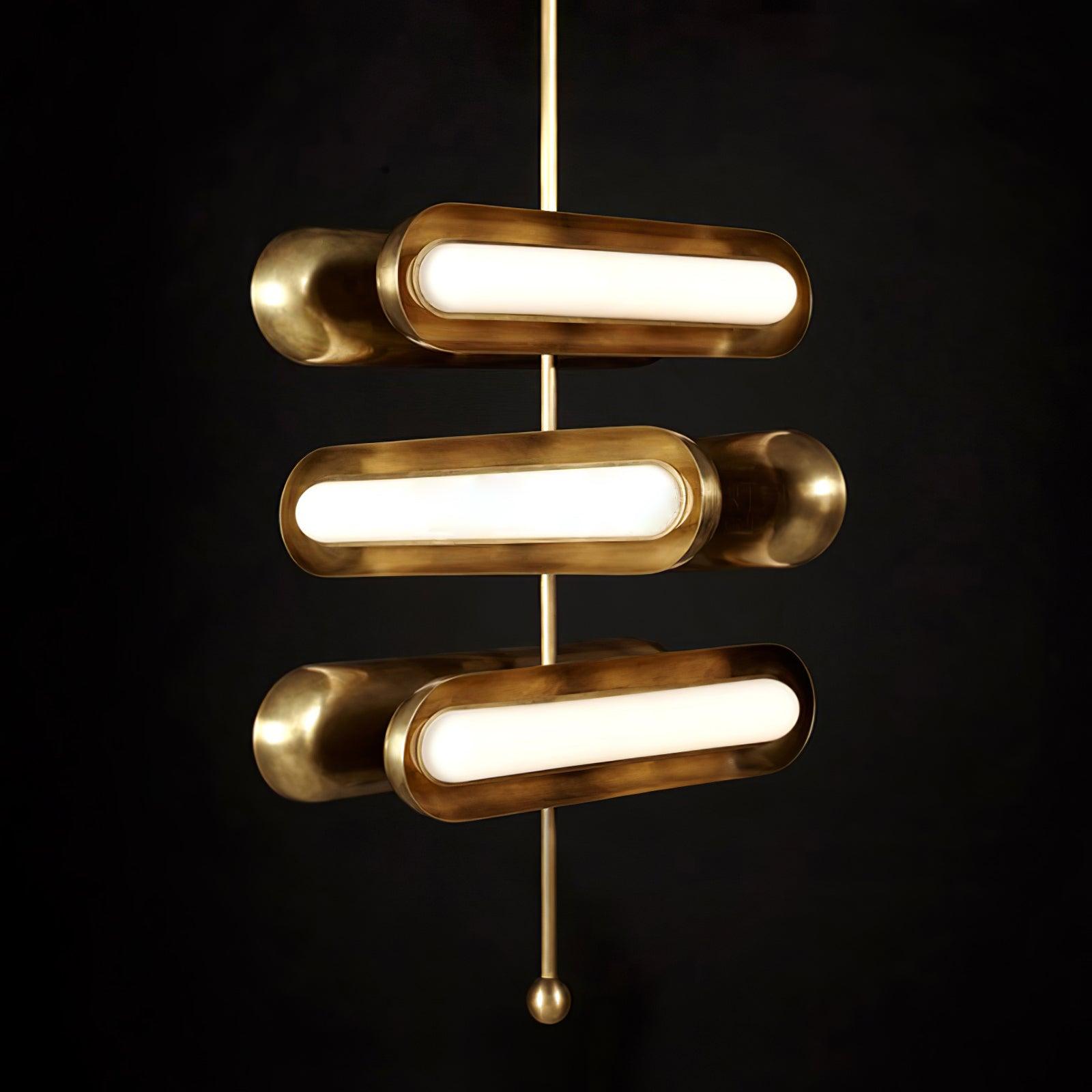 Lyvinaris Geometric Brass Linear Pendant Light - Blowlighting