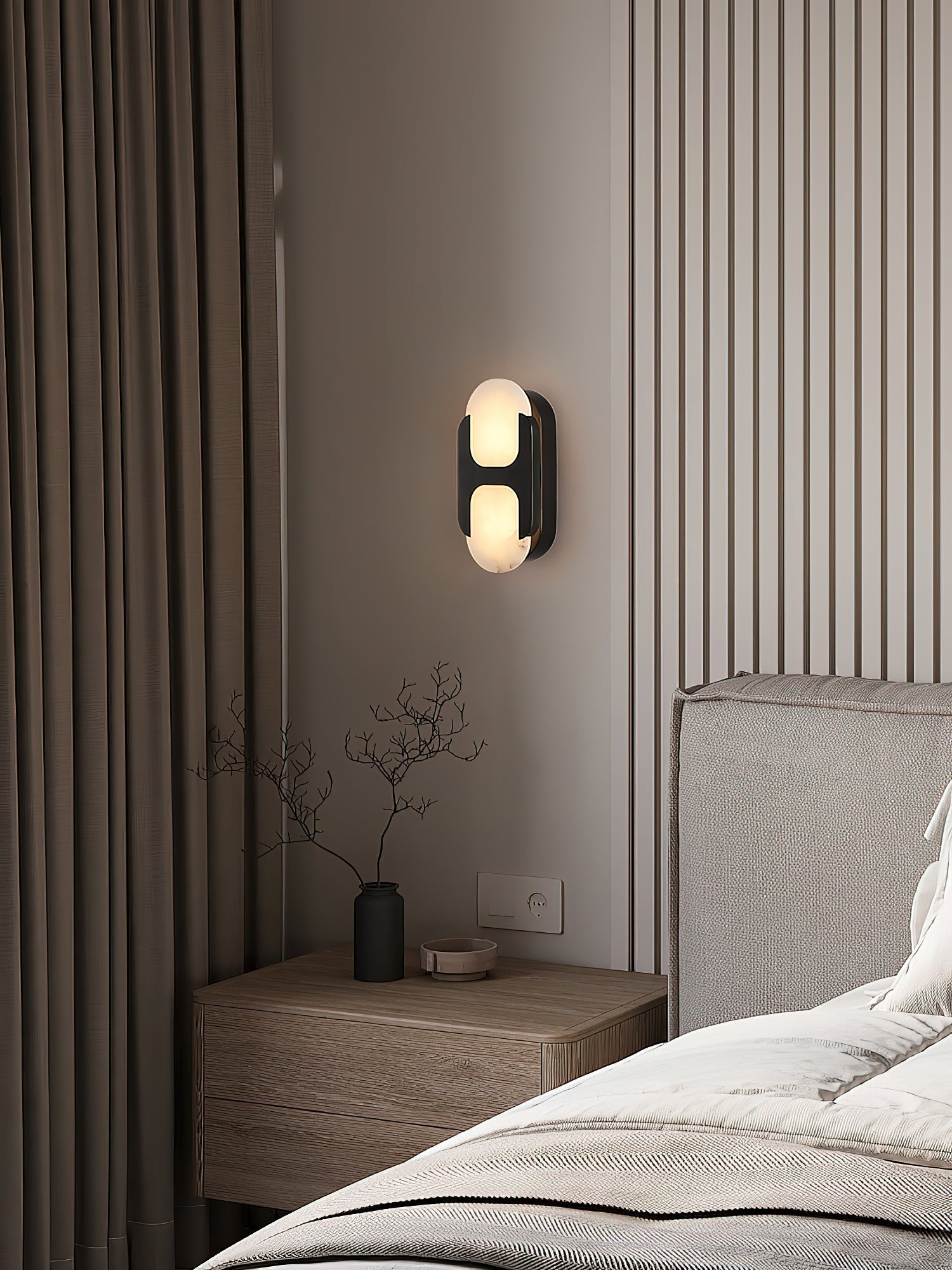 Lylaearis Modern Minimalist Alabaster Wall Lamp - Lamp Copper