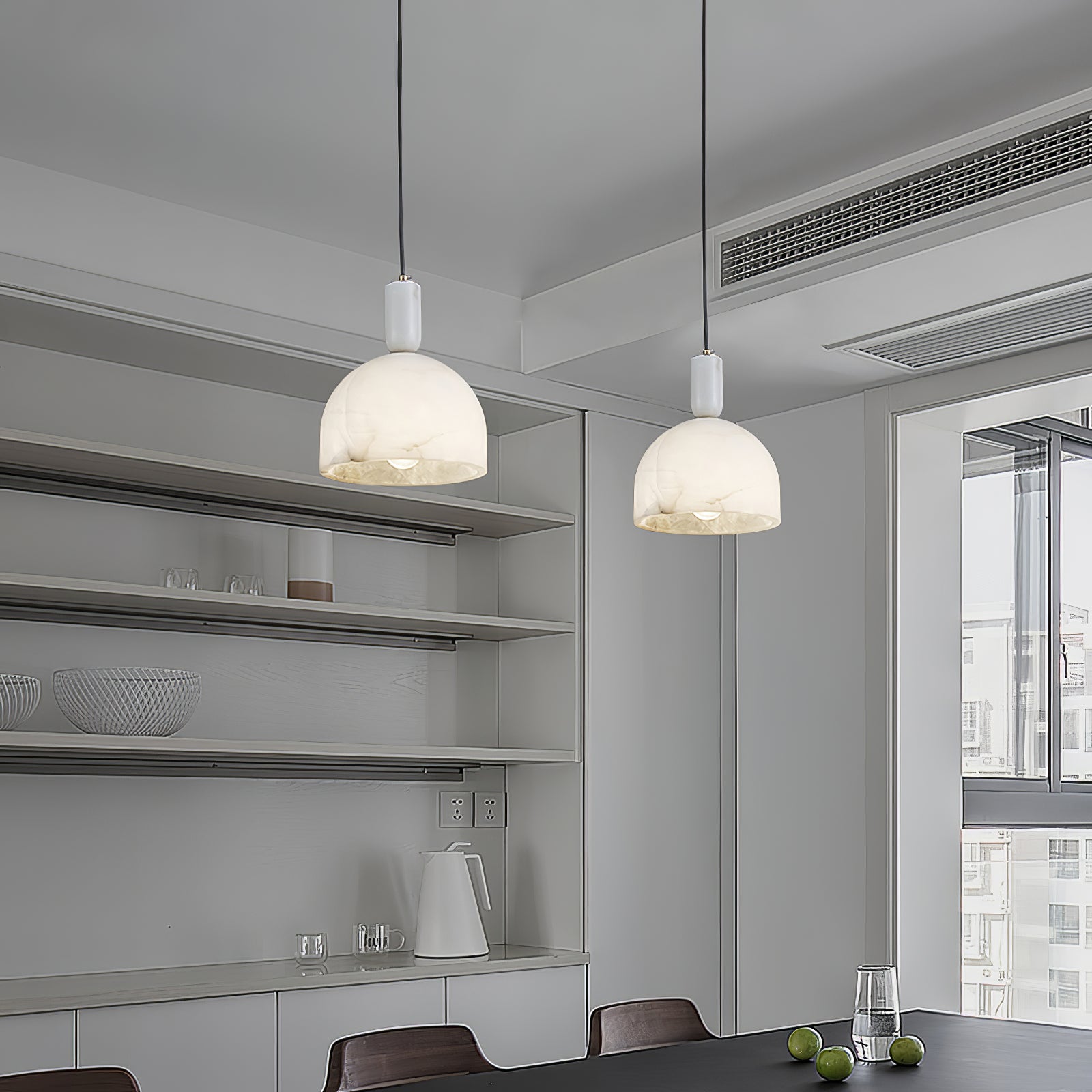 Ulcaris Modern Minimalist Alabaster Pendnat Light - Lamp Copper