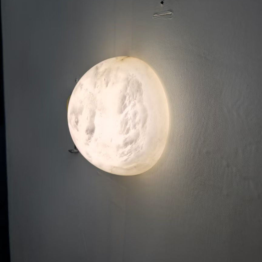 Kristy Lampada da Parete Minimalista Rotonda in Alabastro