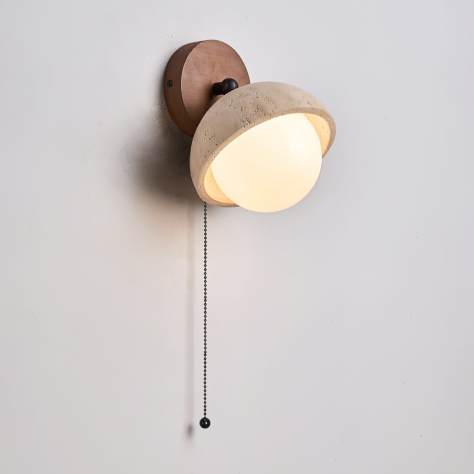 Myrinir Modern Minimalist Wood Travertine Wall Lamp - Lamp Copper