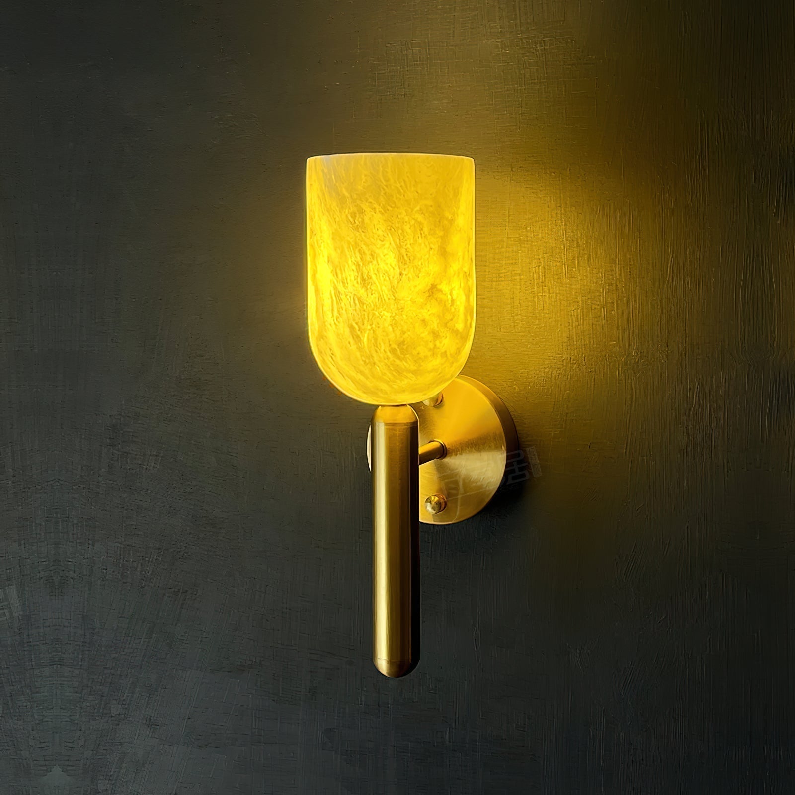 Lyphaia Modern Minimalist Brass Alabaster Wall Lamp - Lamp Copper