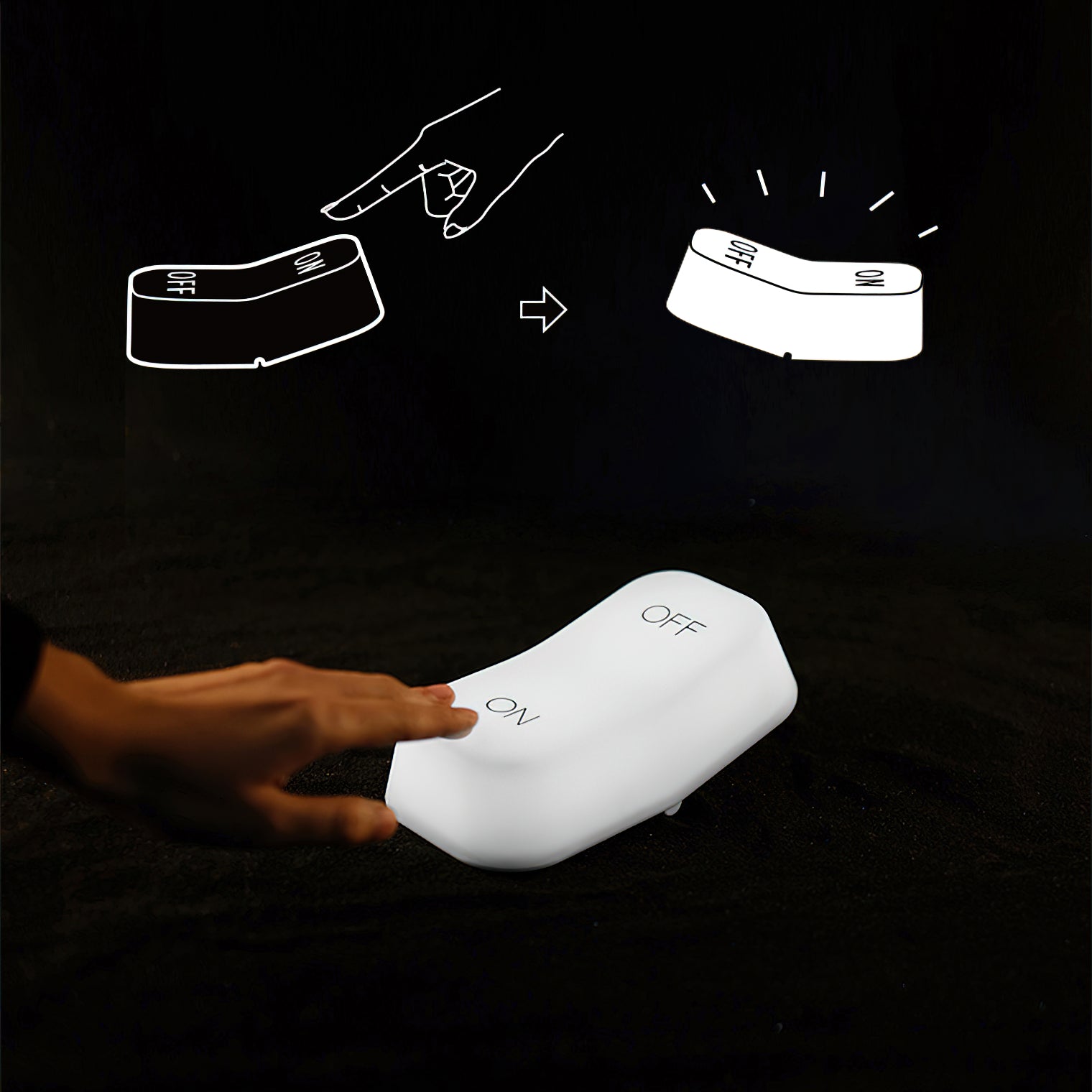 On-Off Gravity Senaor Night Lamp (built-in battery) - Lamp Copper