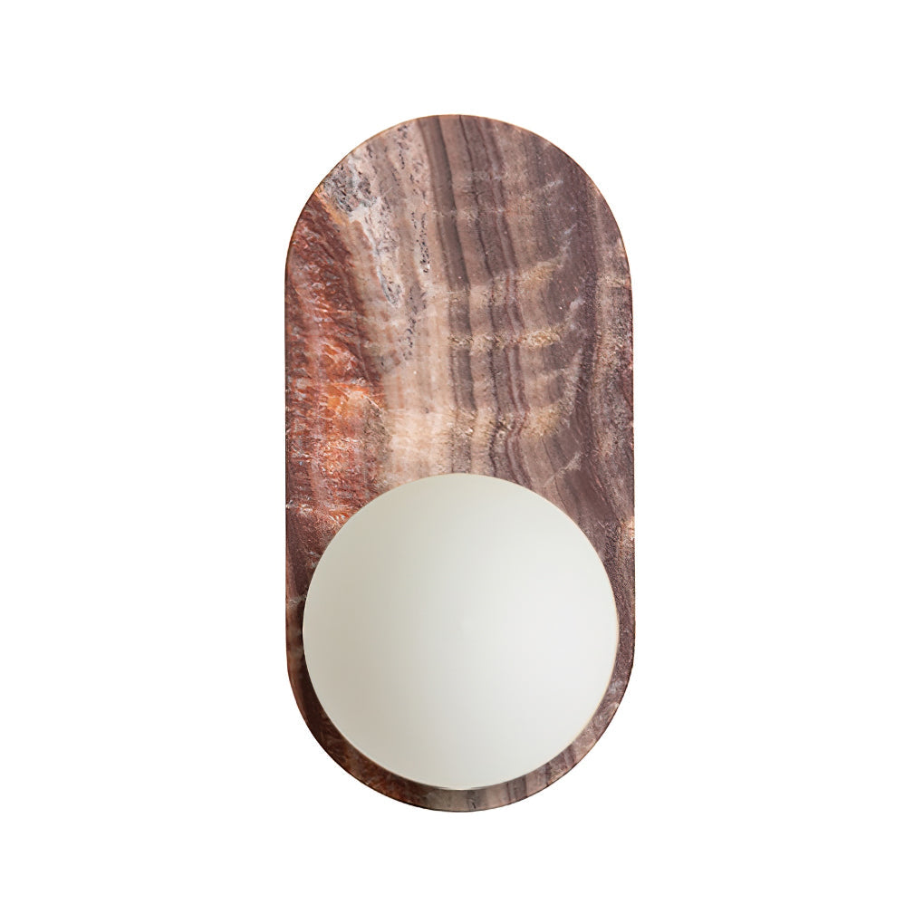 Utalira Modern Minimalist Arch Glass Onyx Wall Lamp - Lamp Copper