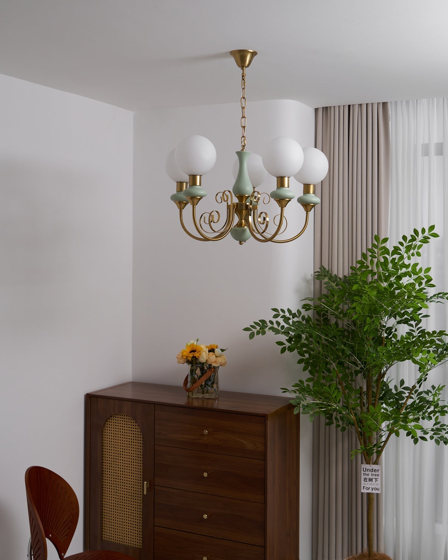 Evsolia Premium Nordic Art Onyx Glass Chandelier - Lamp Copper