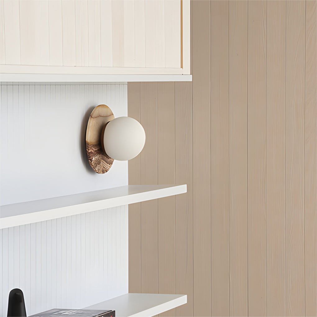 Ovyna Modern Minimalist Onyx Glass Wall Lamp - Lamp Copper