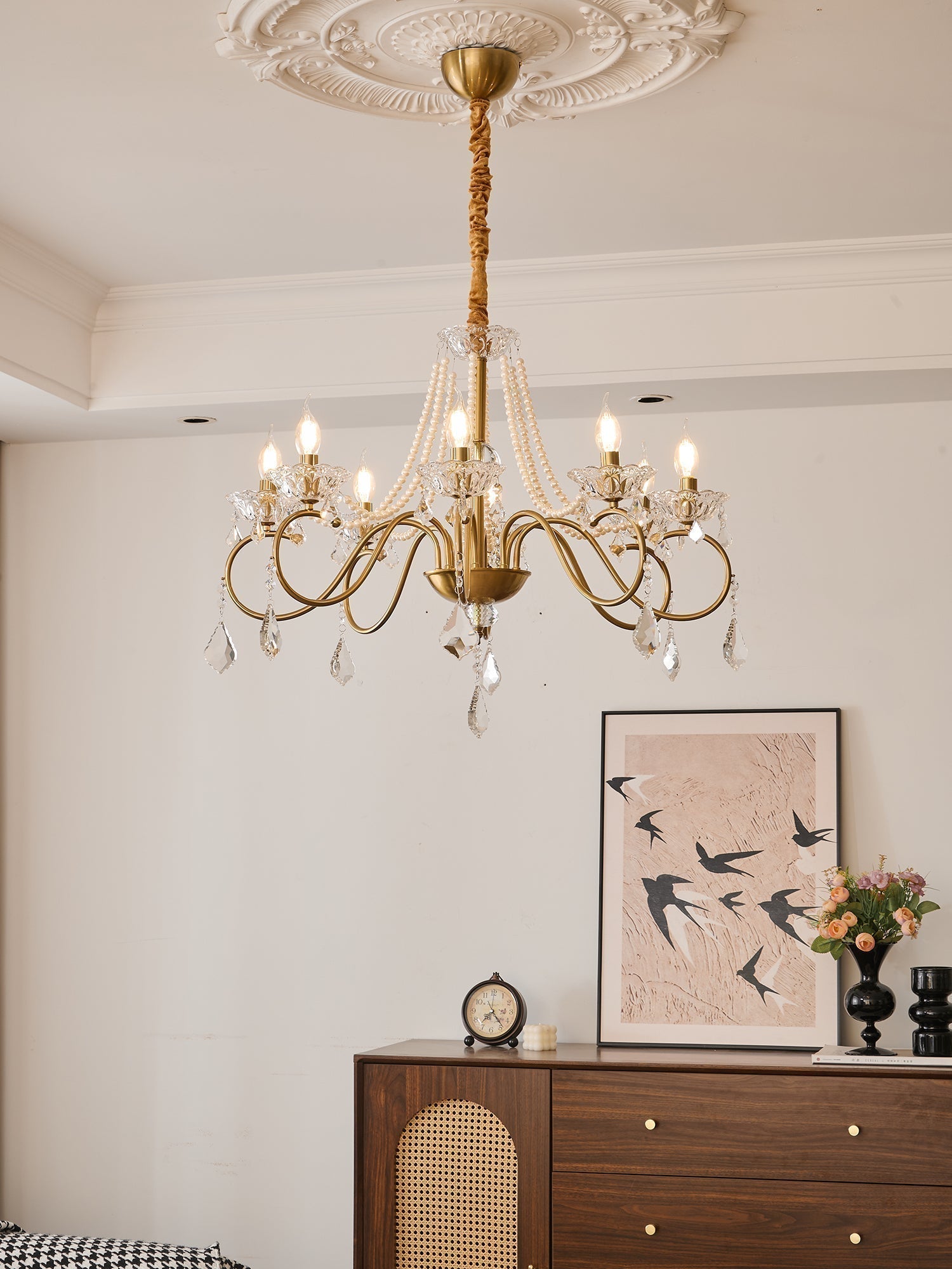 Opulent Pearl Crystal Chandelier - Blowlighting