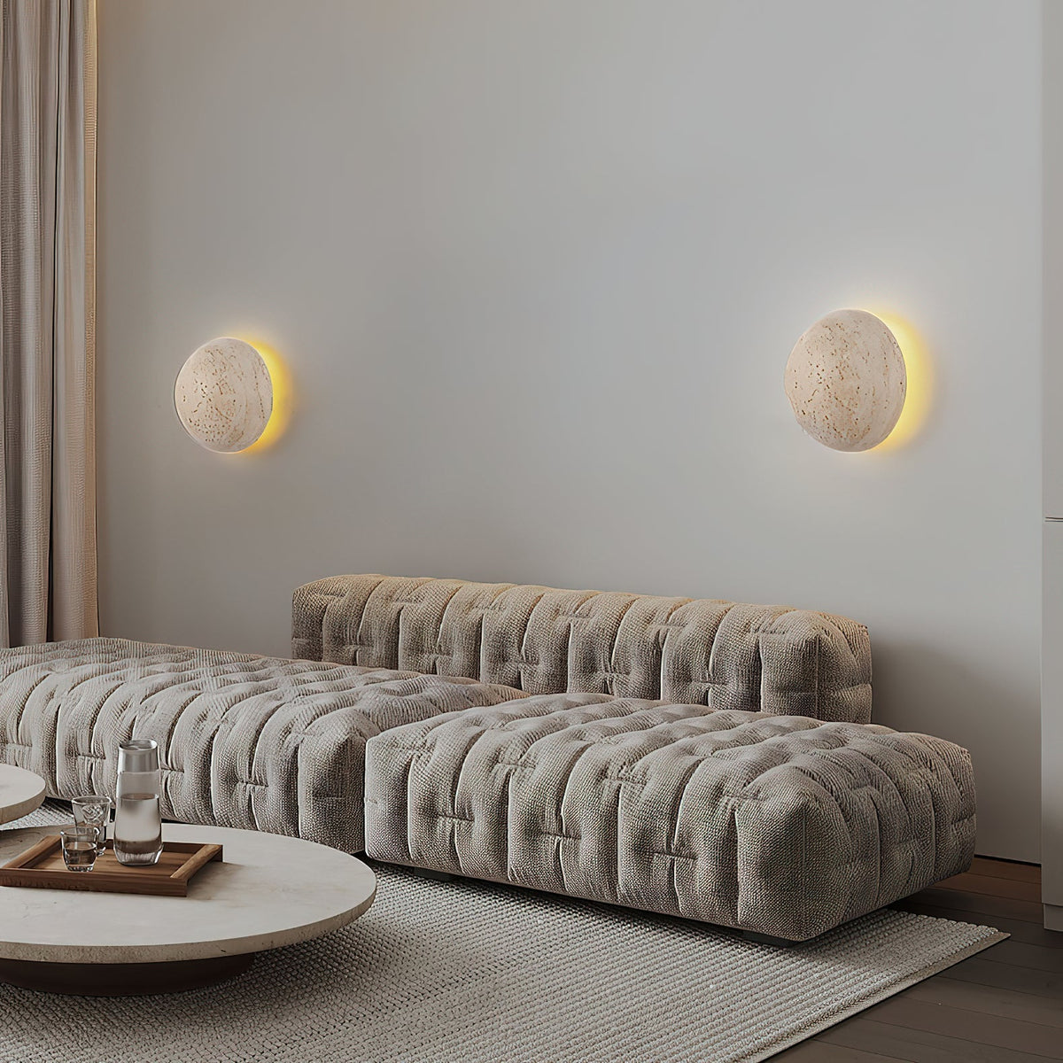Cinorisra Modern Minimalist Stone Travertine Wall Lamp - Lamp Copper