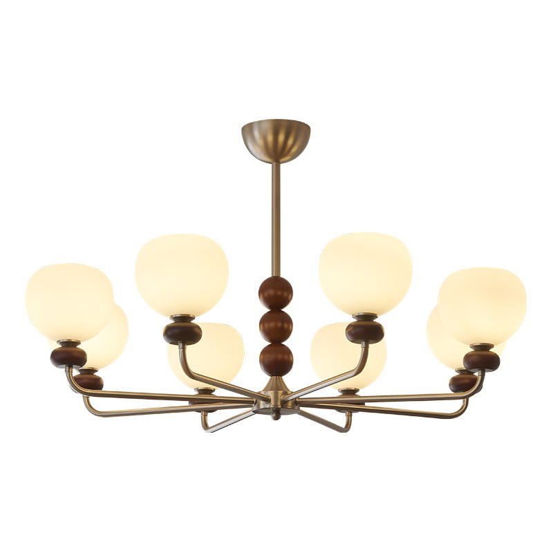 Orb Walnut Chandelier - Blowlighting