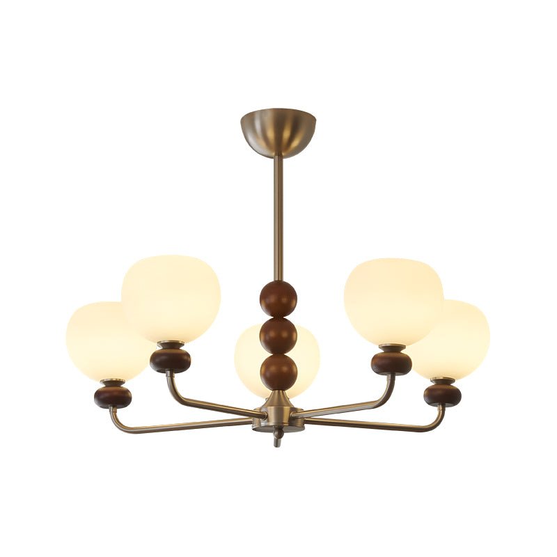 Orb Walnut Chandelier - Blowlighting