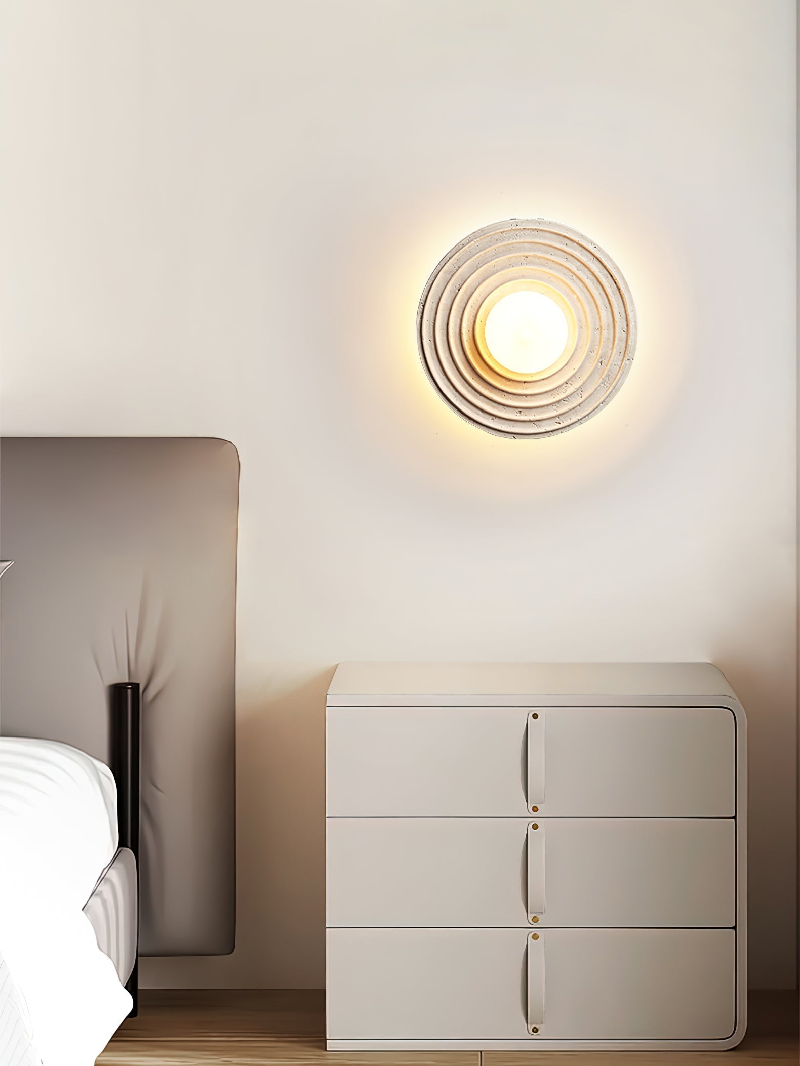 Zelirara Concentric Travertine Wall Light - Neutralighting