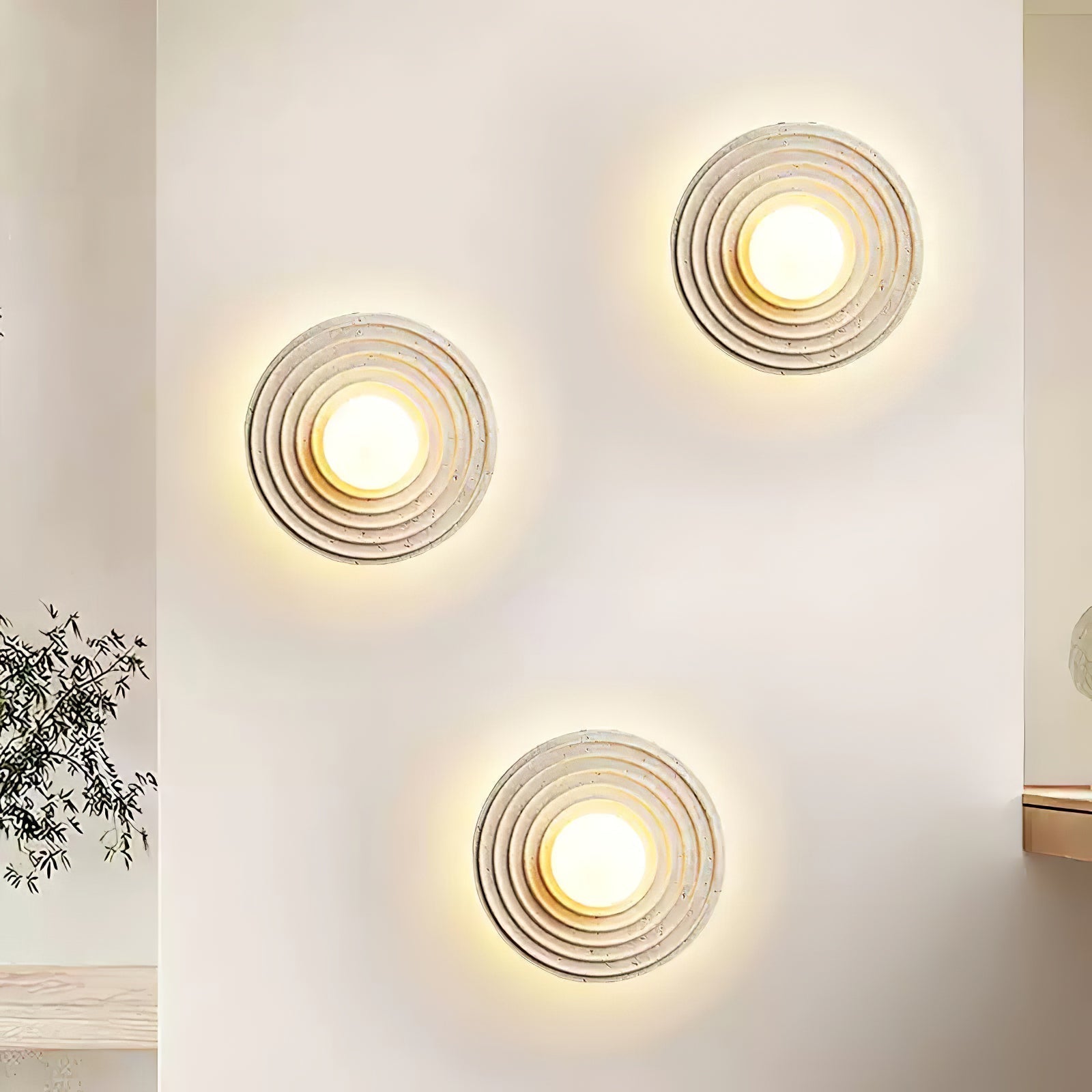 Zelirara Concentric Travertine Wall Light - Neutralighting