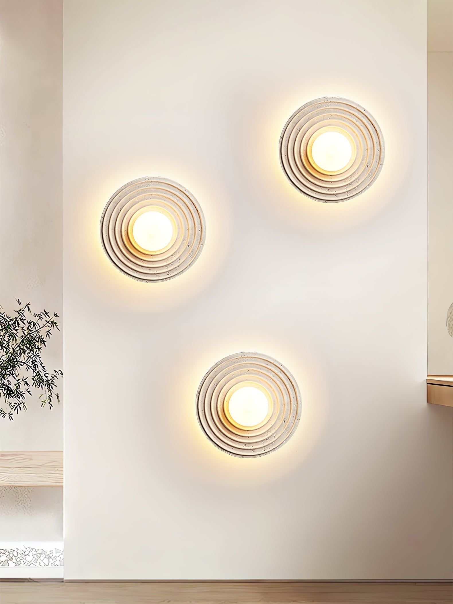Zelirara Concentric Travertine Wall Light - Neutralighting