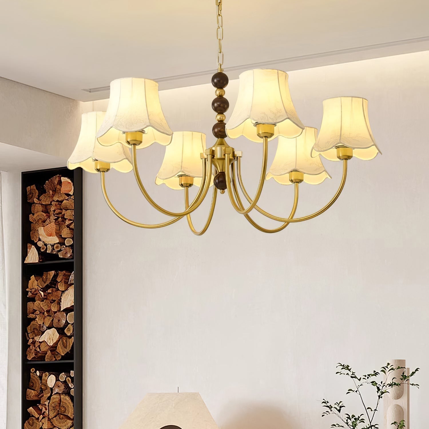 Orchid Chandelier Fabric Golden - Blowlighting