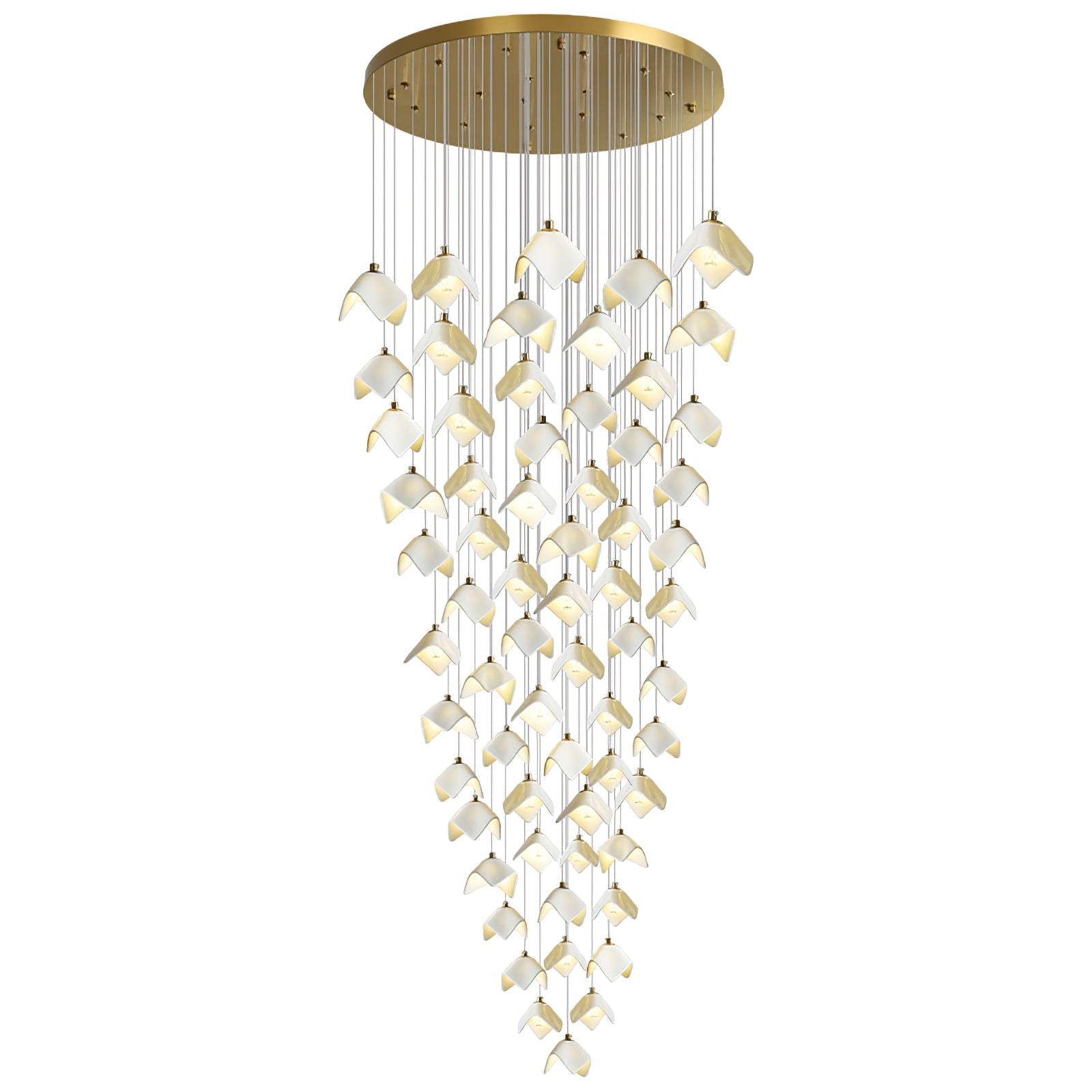 Cithayra Geometric Glass Brass Chandelier - Blowlighting