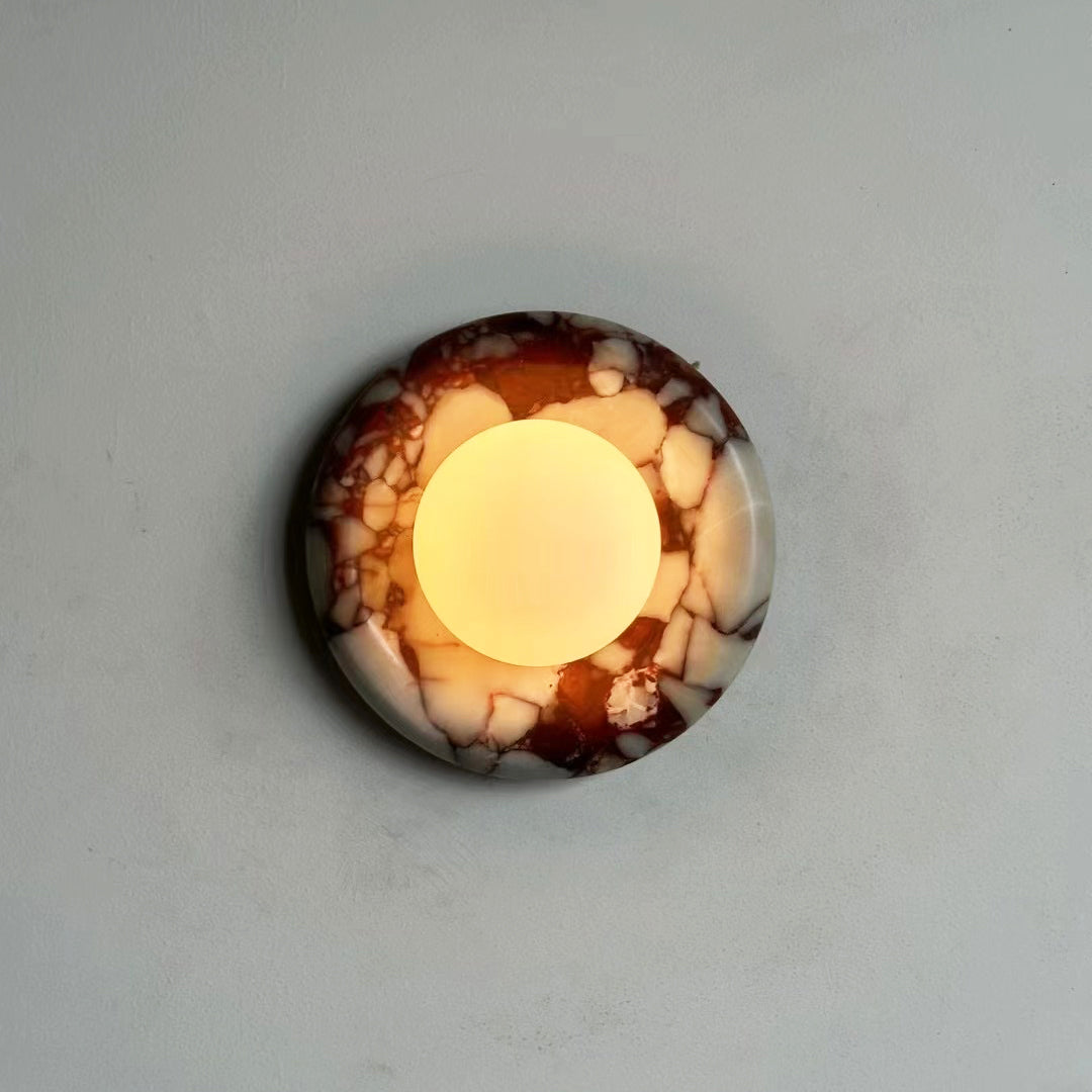 Vomire Premium Nordic Art Red Marble Sconce Wall Lamp - Lamp Copper