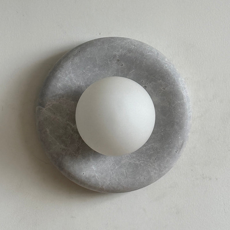 Aurvelyra Nordic Art Classic Grey Glass Marble Sconce Wall Lamp - Lamp Copper