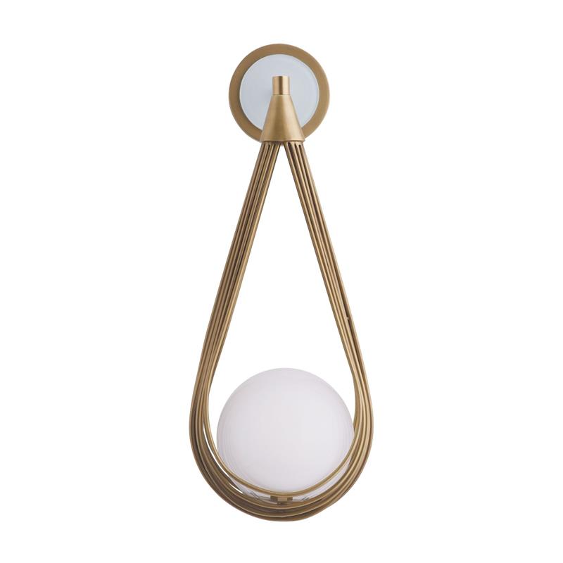 Zemirir Modern Minimalist Brass Glass Wall Lamp - Lamp Copper