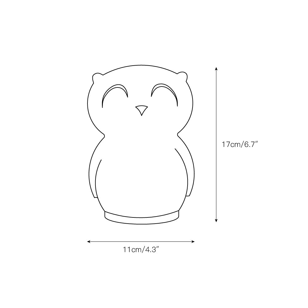 Owl Timing Night Light (built-in battery) - Lamp Copper