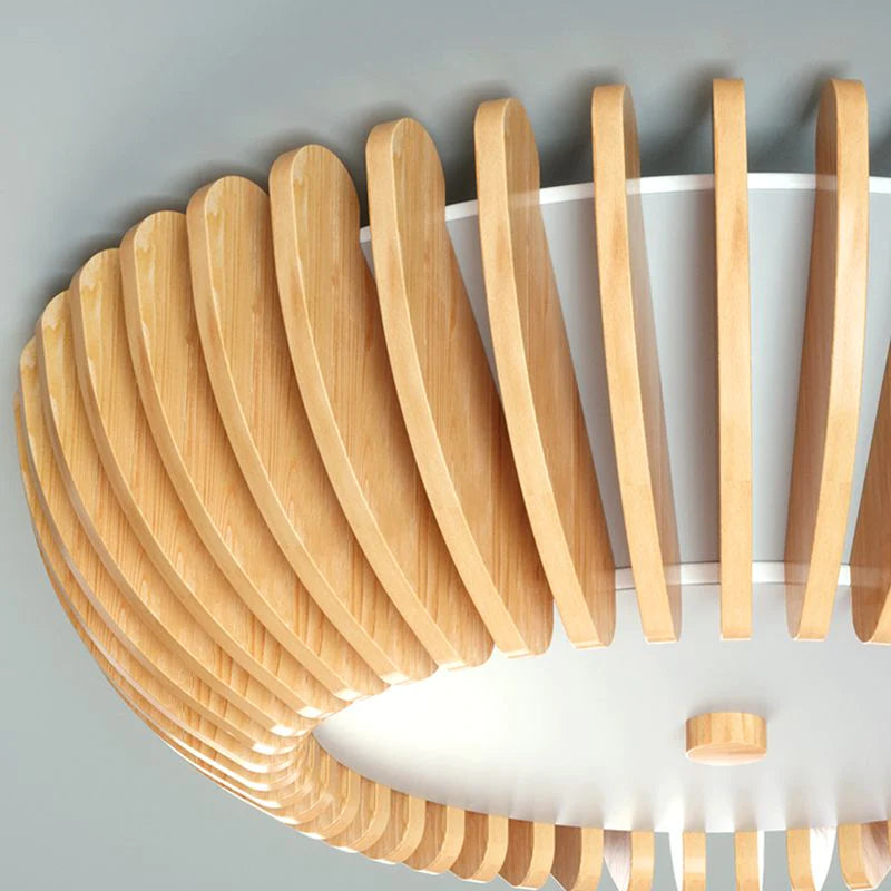 Muto Moderni LED Plafoniere Rotonda Legno Aranci Soggiorno/Camera da Letto