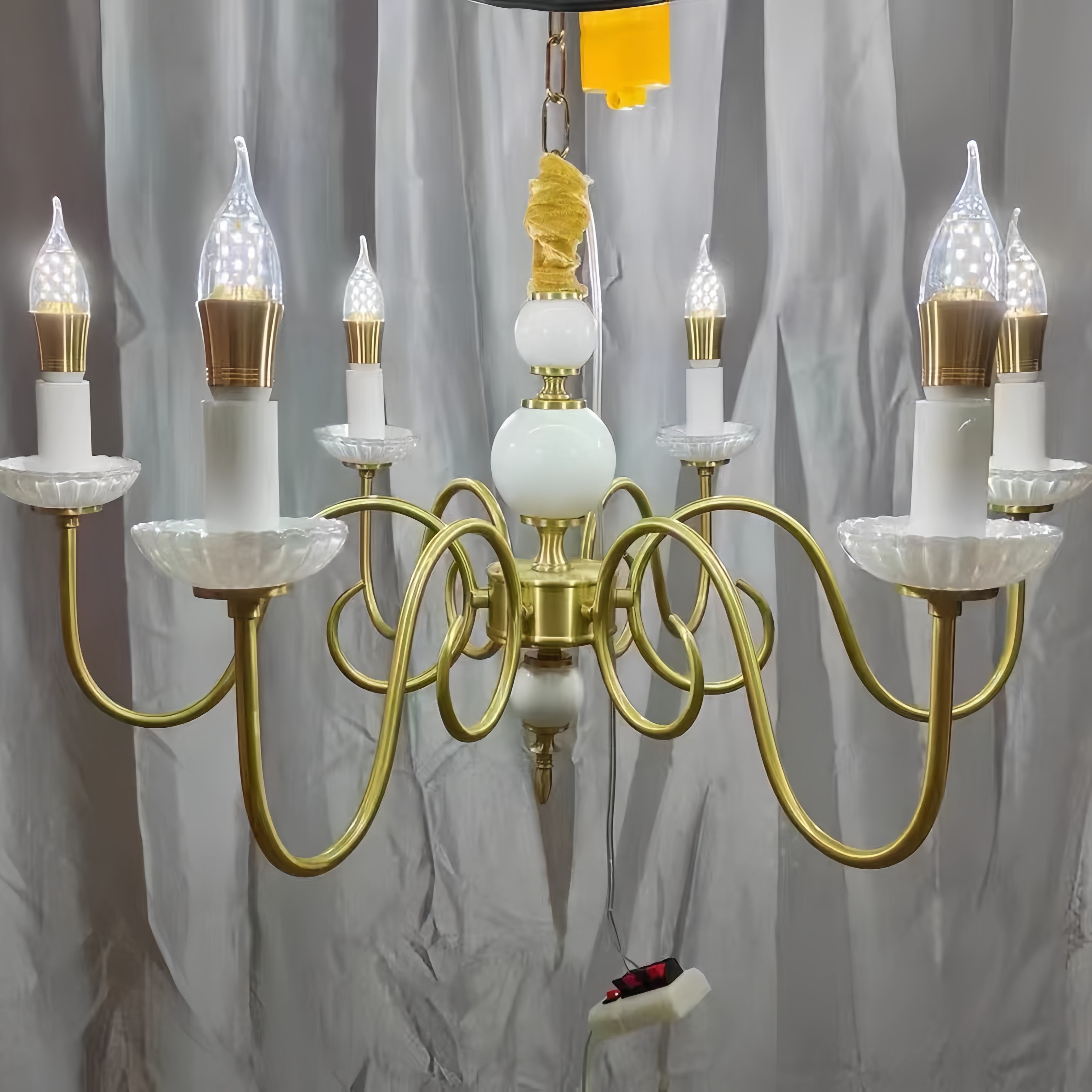 Silva Antico LED Candela Lampadari Ottone Ceramica Camera da Letto