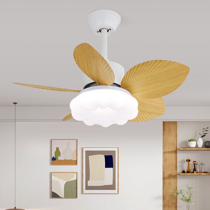 Ventilatore da soffitto con luce Liora in legno tropicale, Modello D