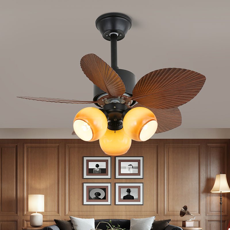 Ventilatore da soffitto con luce Liora in legno tropicale, Modello C