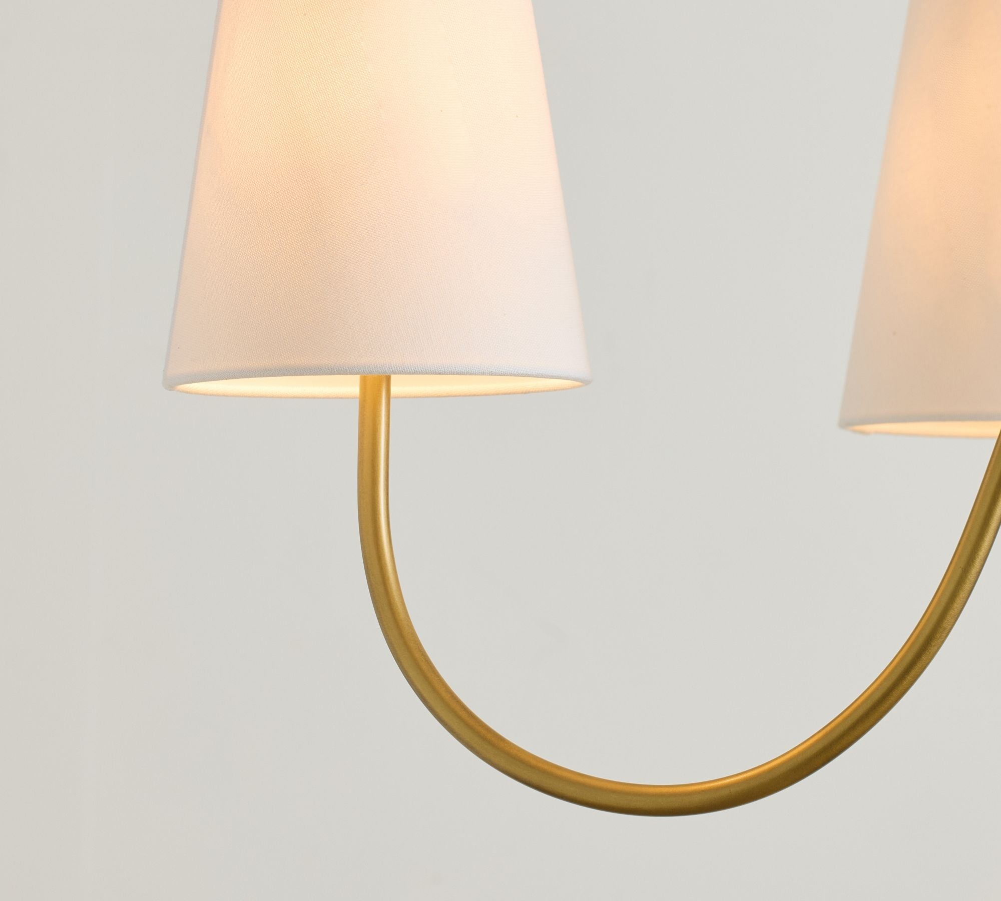 Cevaris Individual Creativity Curved Brass Fabric Chandelier - Lamp Copper