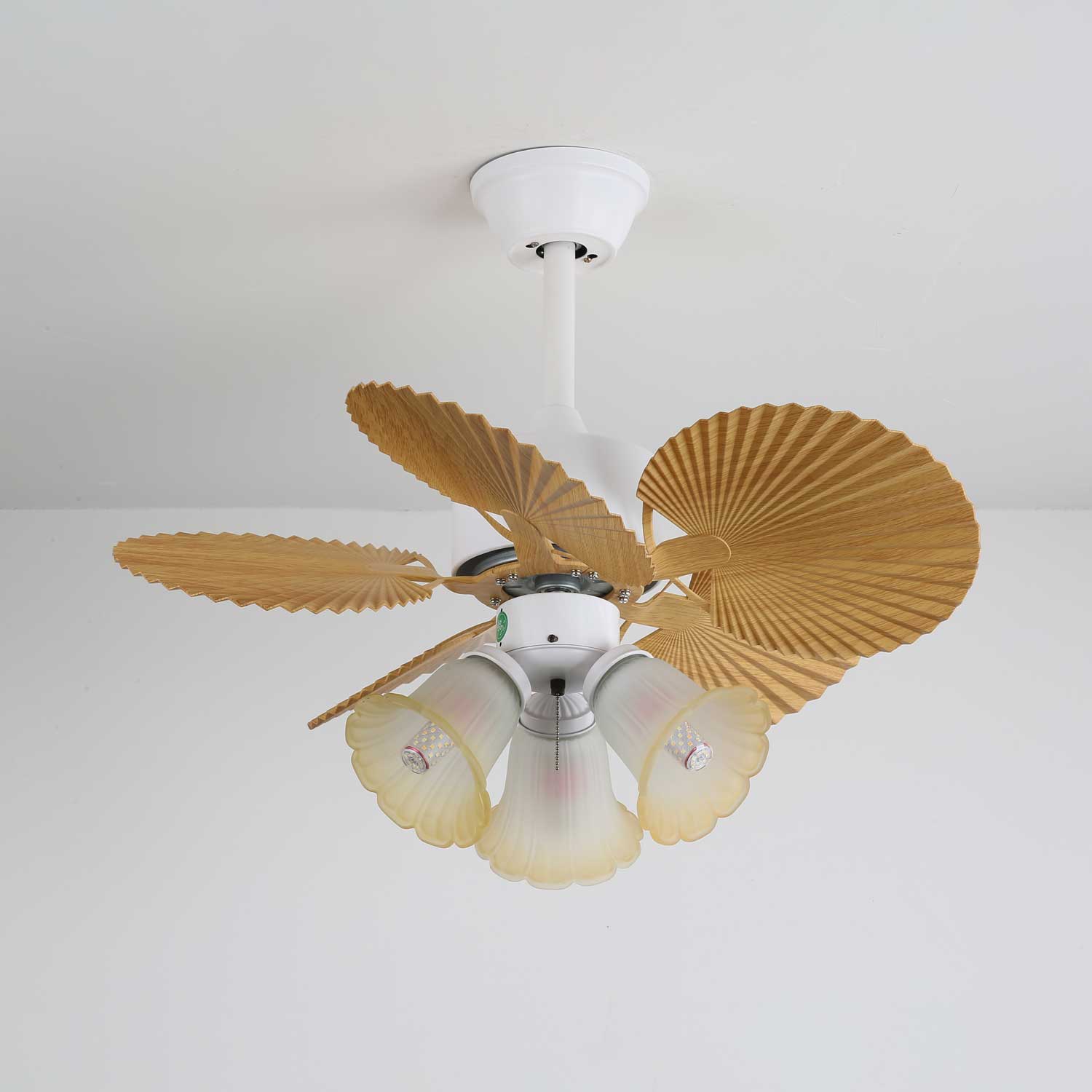 Ventilatore da soffitto Aurelia Vintage con luce in legno e vetro