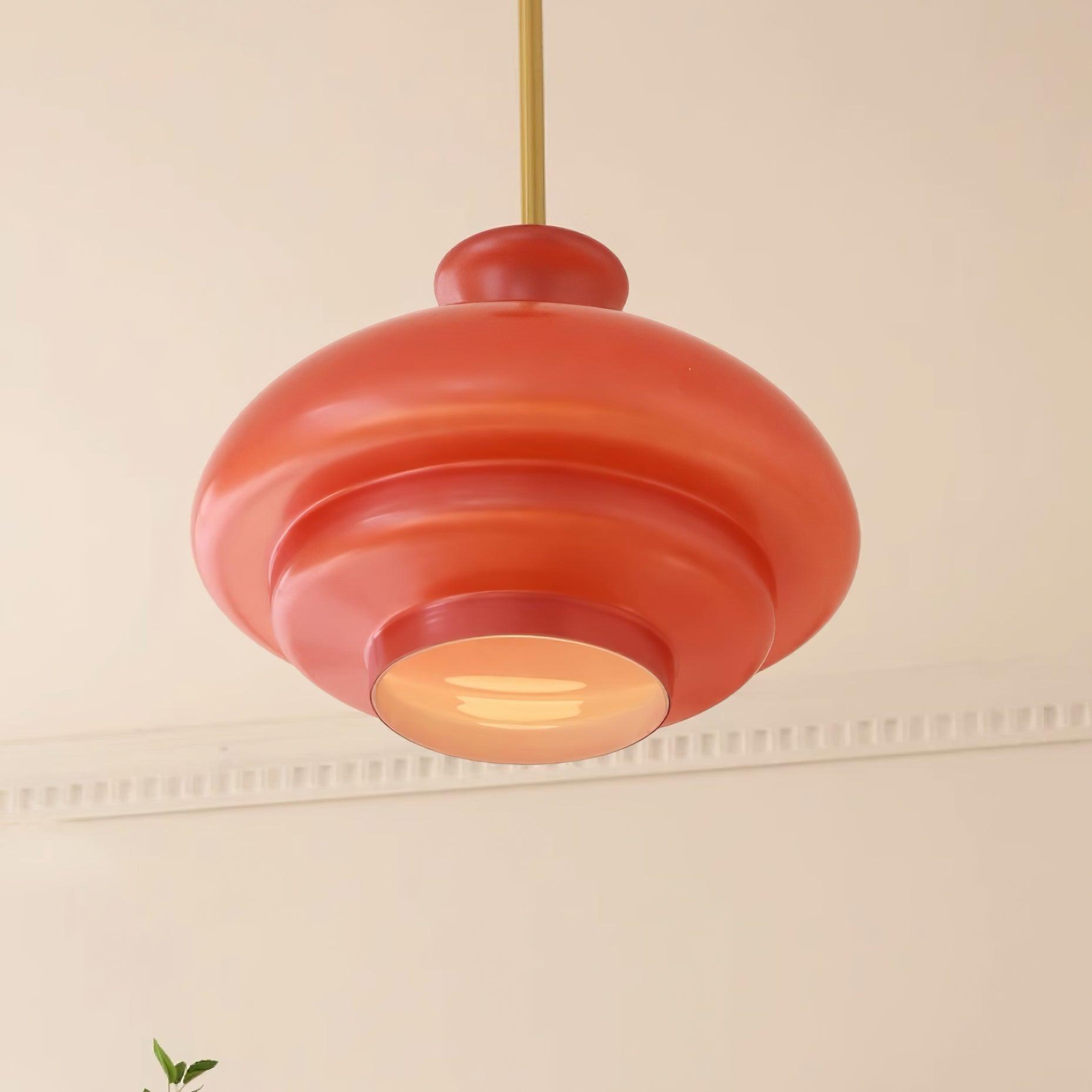 Pendant Lamp Layered Glass Dome Retro Silhouette Warm Ambient Glow - Letslighting