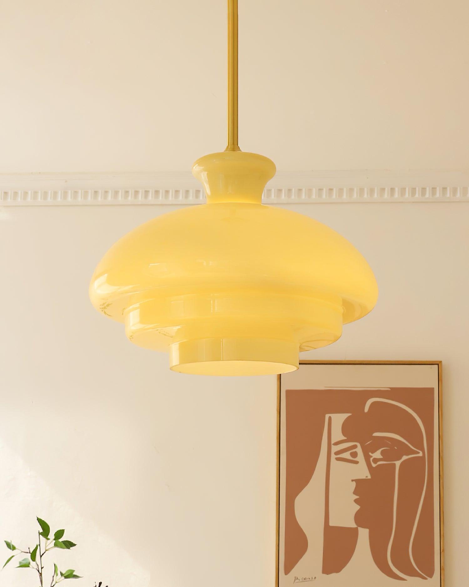 Pendant Lamp Layered Glass Dome Retro Silhouette Warm Ambient Glow - Letslighting