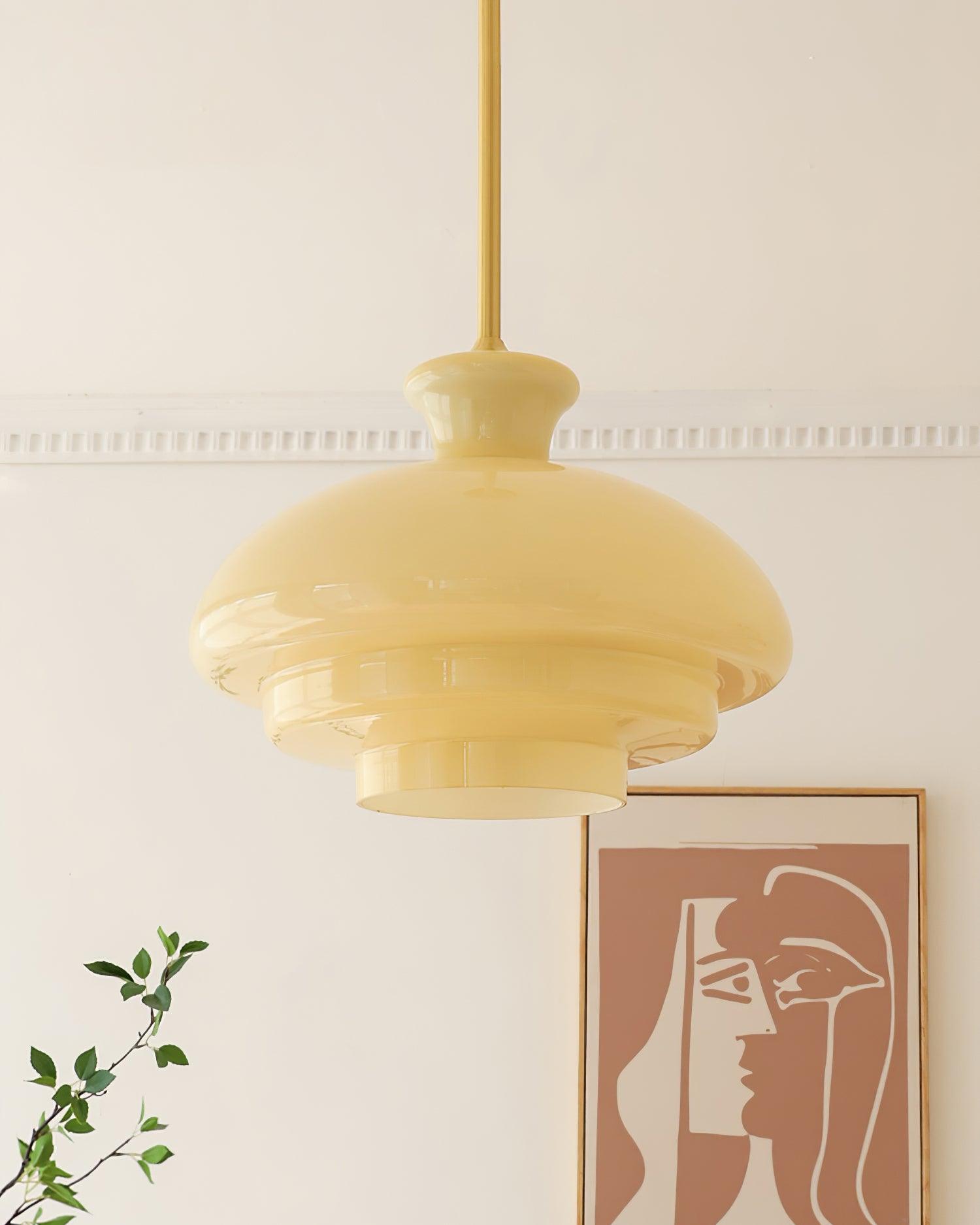 Pendant Lamp Layered Glass Dome Retro Silhouette Warm Ambient Glow - Letslighting