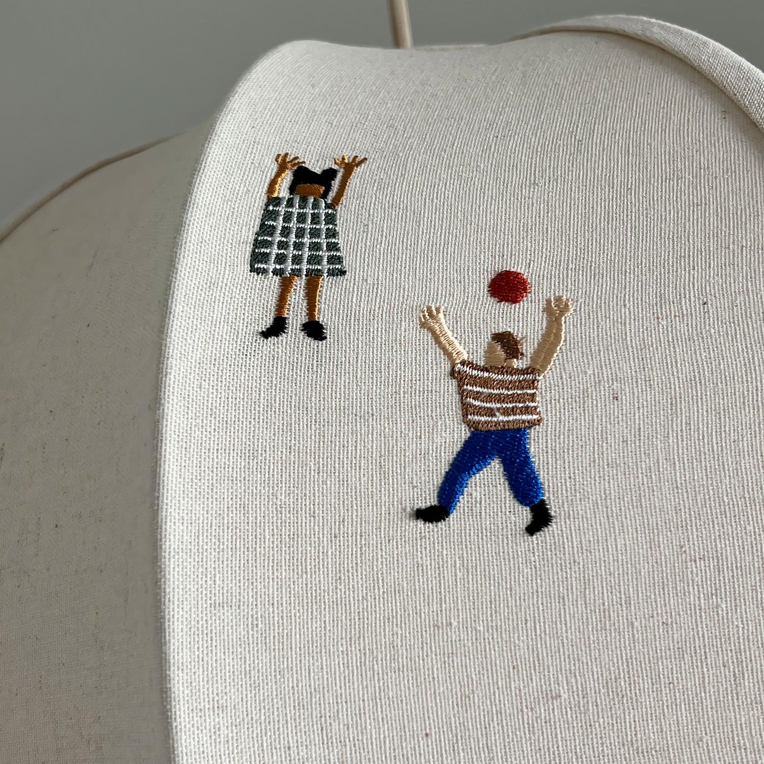 Ritta Lampada a Sospensione con Sfera di Carta e Disegno