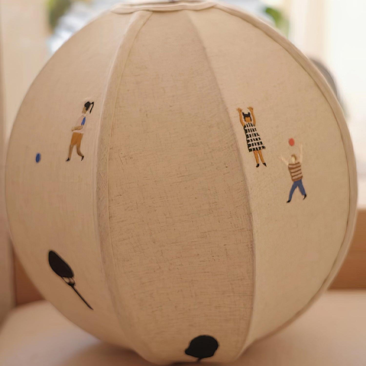 Ritta Lampada a Sospensione con Sfera di Carta e Disegno