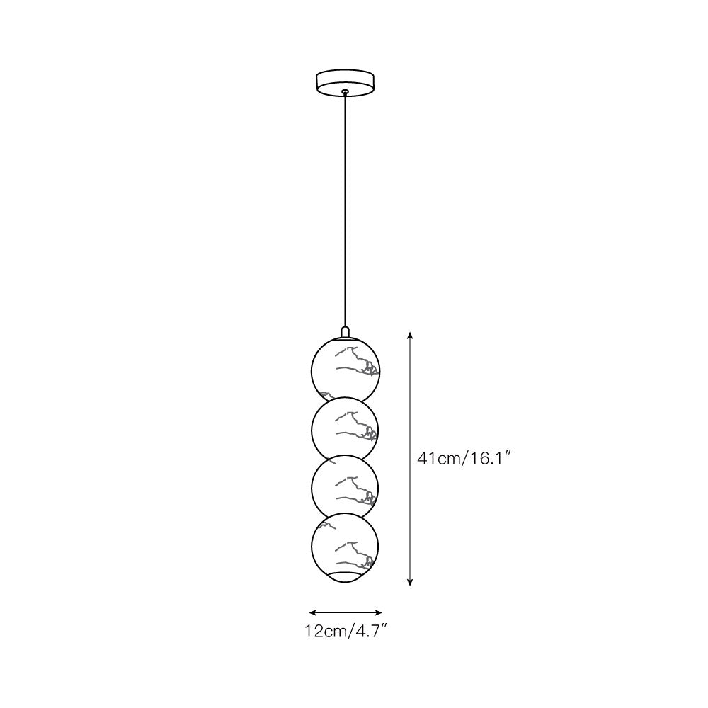 Elore Modern Minimalist Pearl Alabaster Pendant Light - Lamp Copper