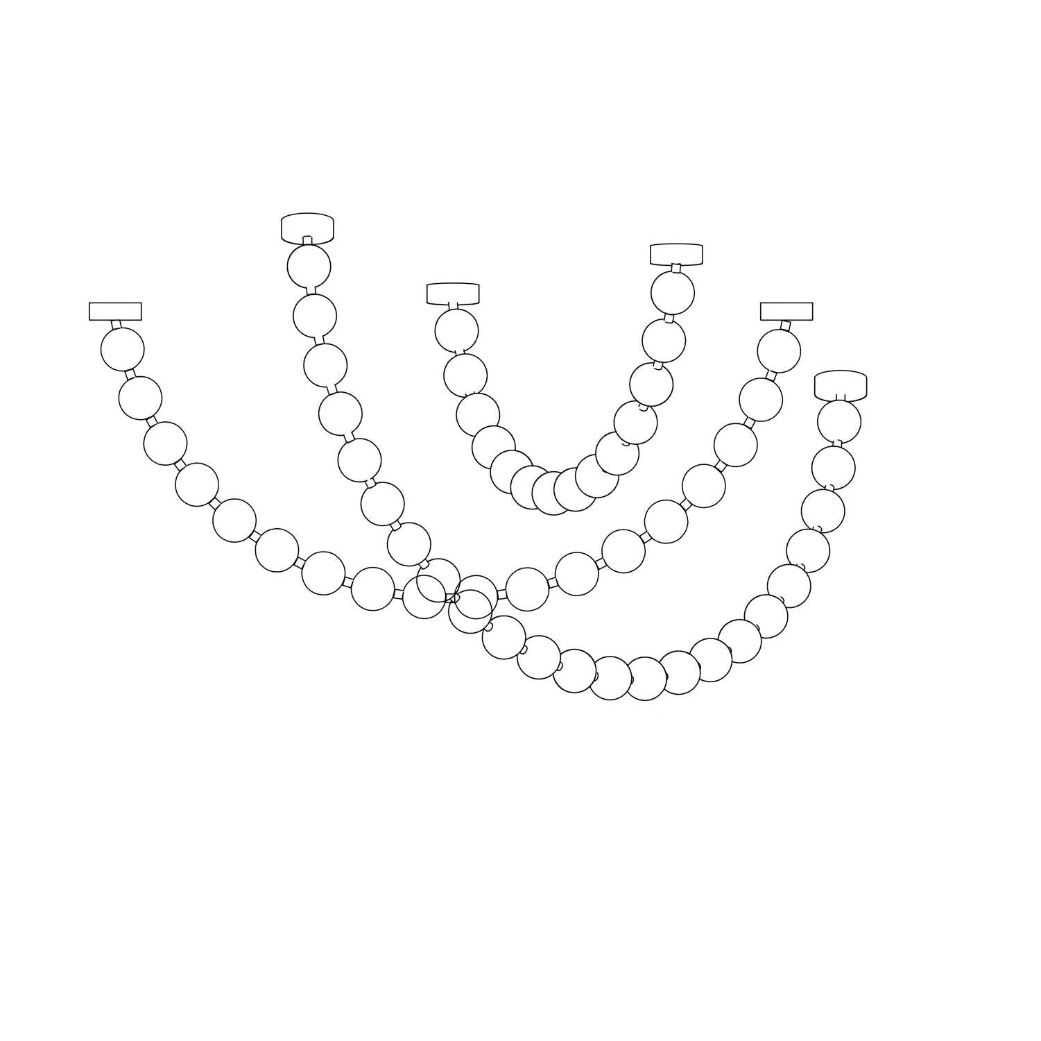 Pearl Glass Necklace Balls Chandelier - Blowlighting