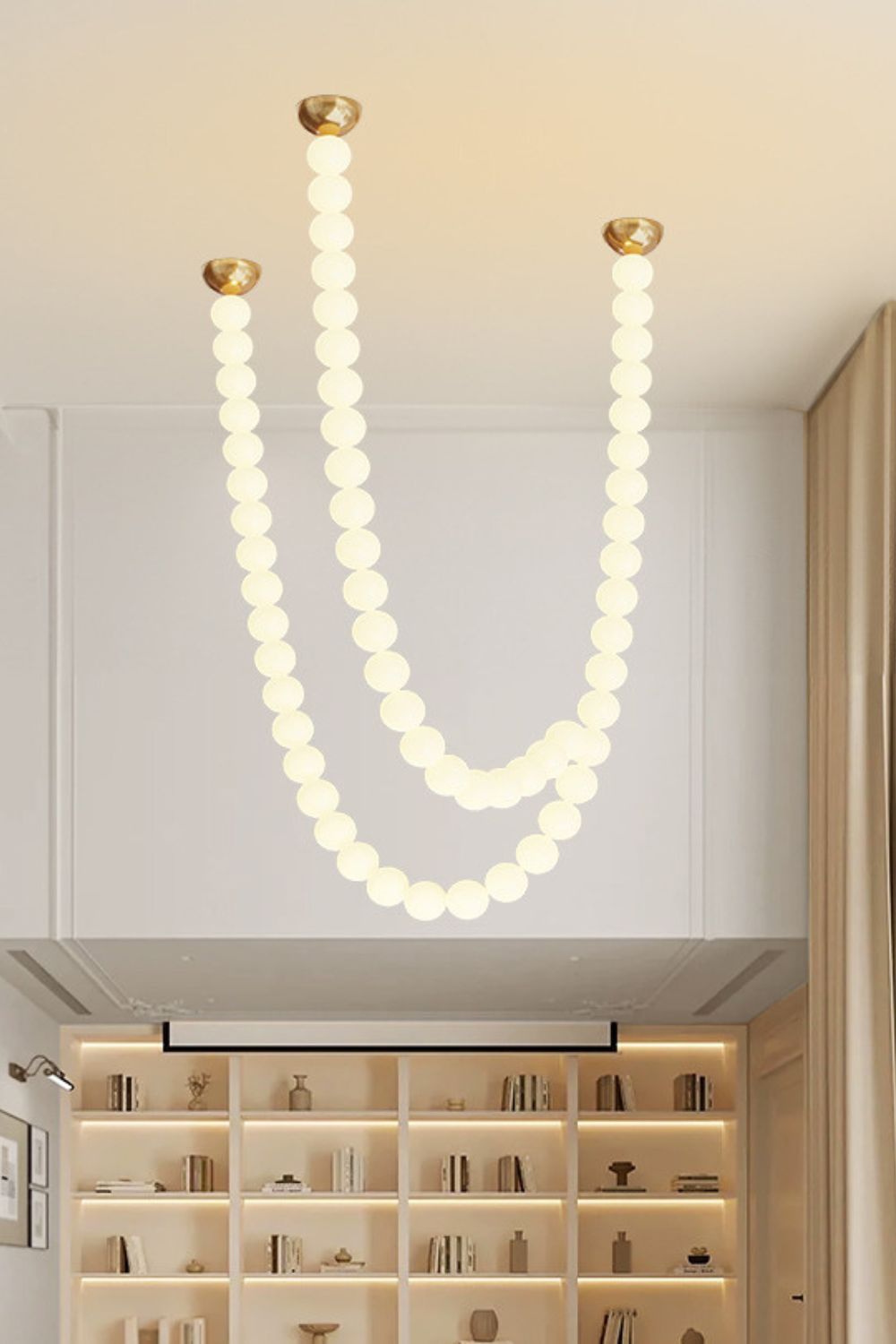 Pearl Glass Necklace Balls Chandelier - Blowlighting