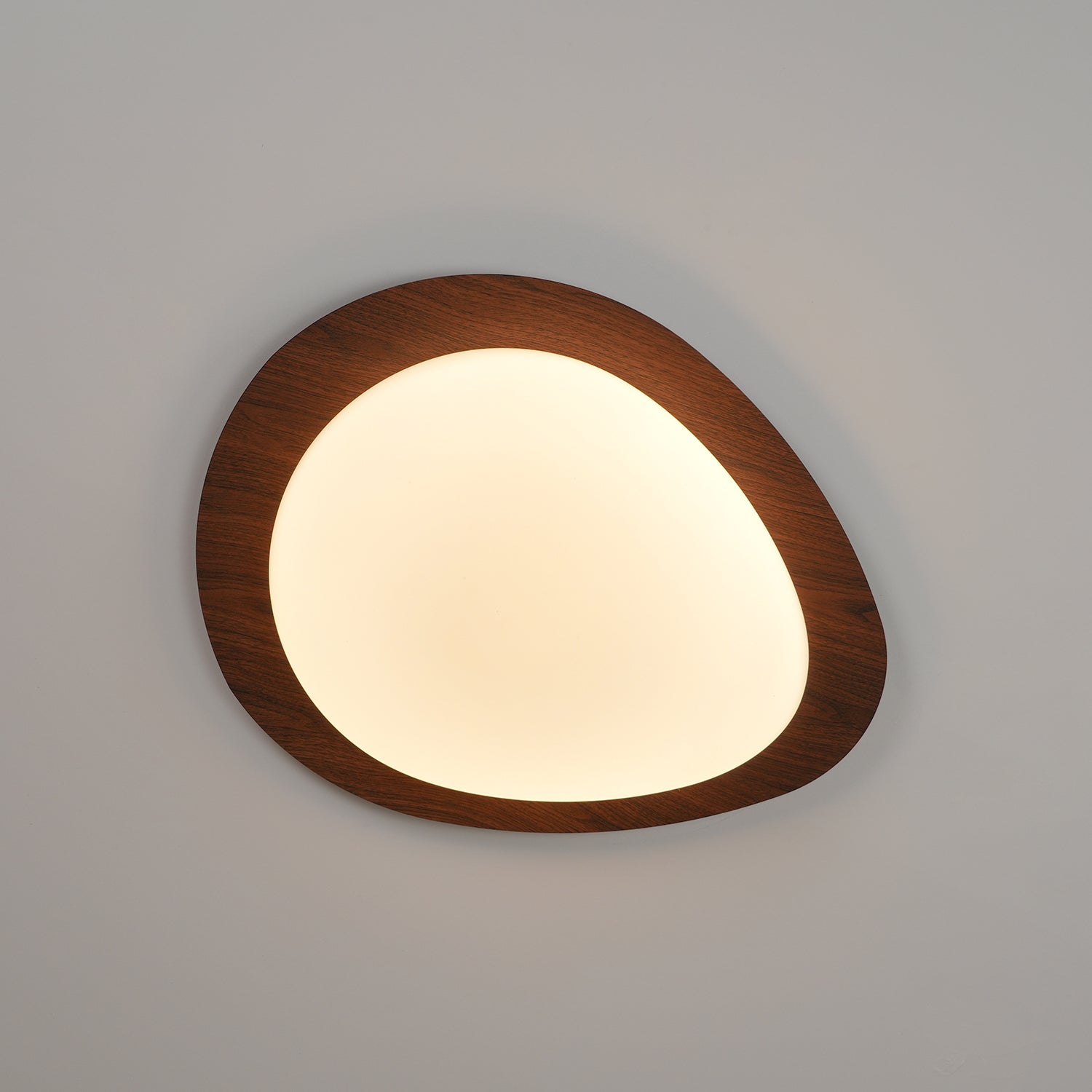 Muto Lampada da Soffitto a Forma di Ciottolo in Noce