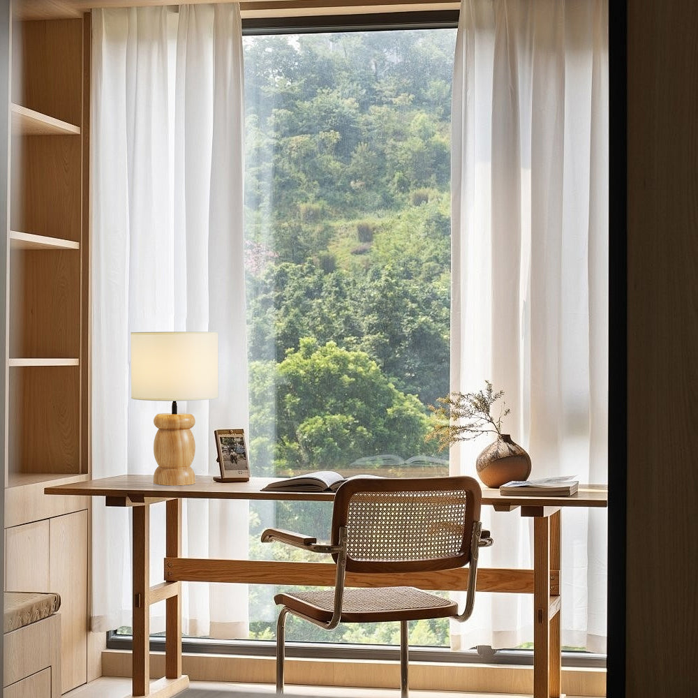 Pebble Wood Table Lamp - Lamp Copper