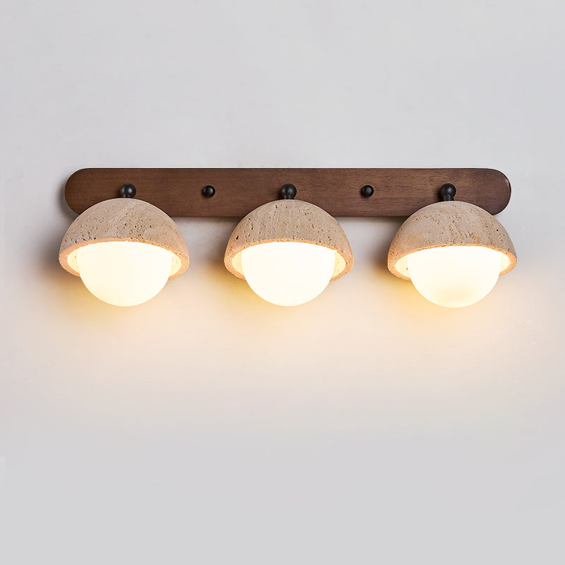 Vodora Modern Minimalist Wood Travertine Wall Sconce Wall Lamp - Lamp Copper