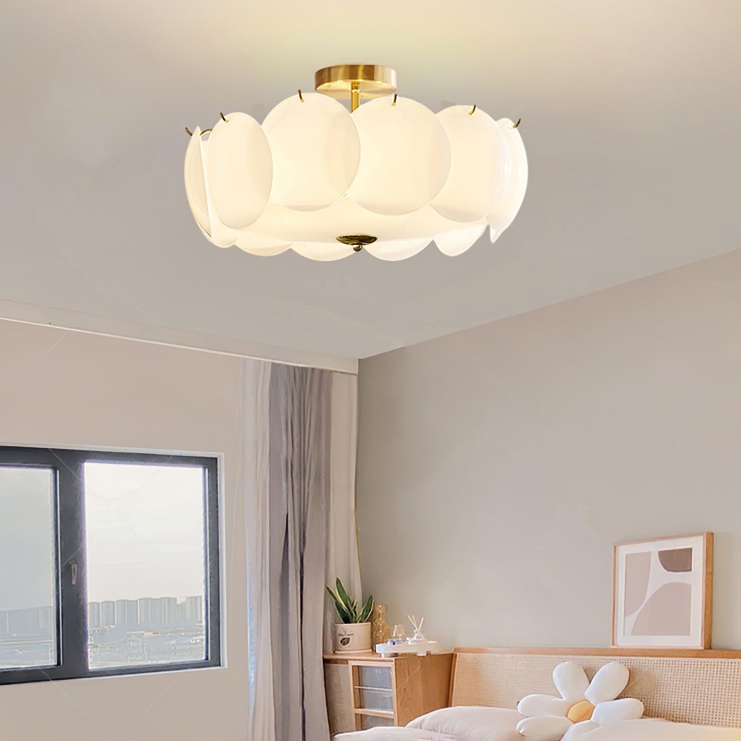 Valentina Lampada da Soffitto a Forma di Petalo con Conchiglie