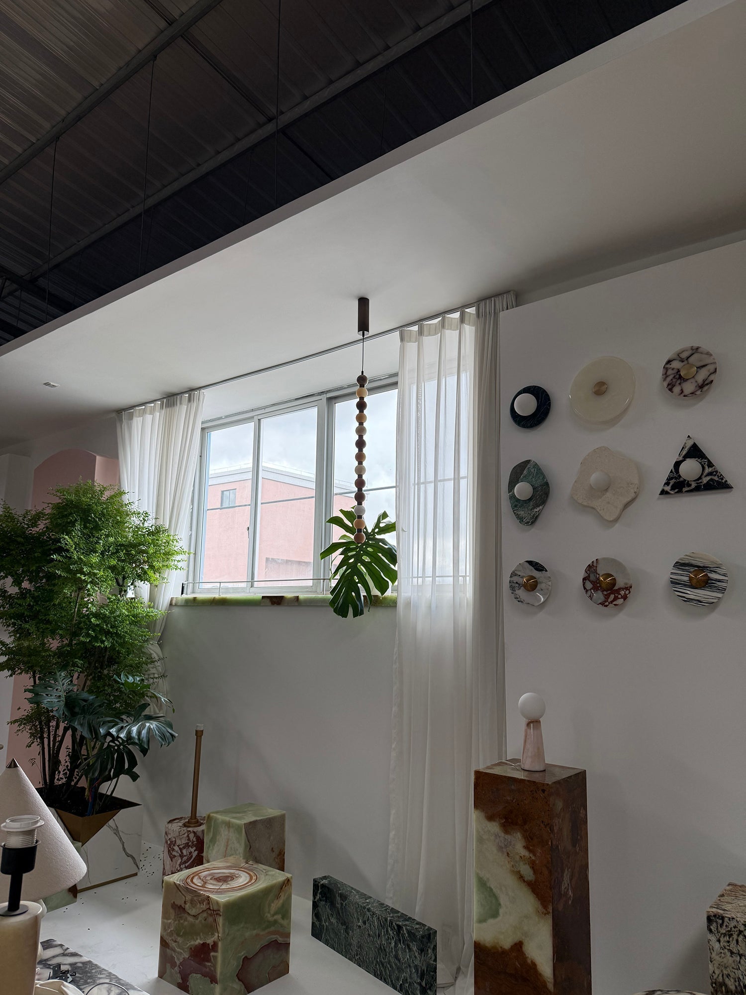 Ulshae Modern Minimalist Art Marble Pendant Lamp - Lamp Copper