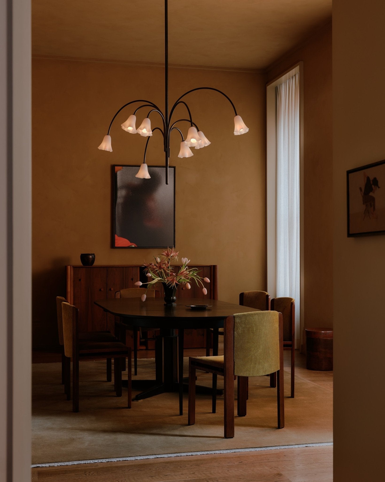 Aurora Chandelier Blossom Petal Glass Arms - Neutralighting